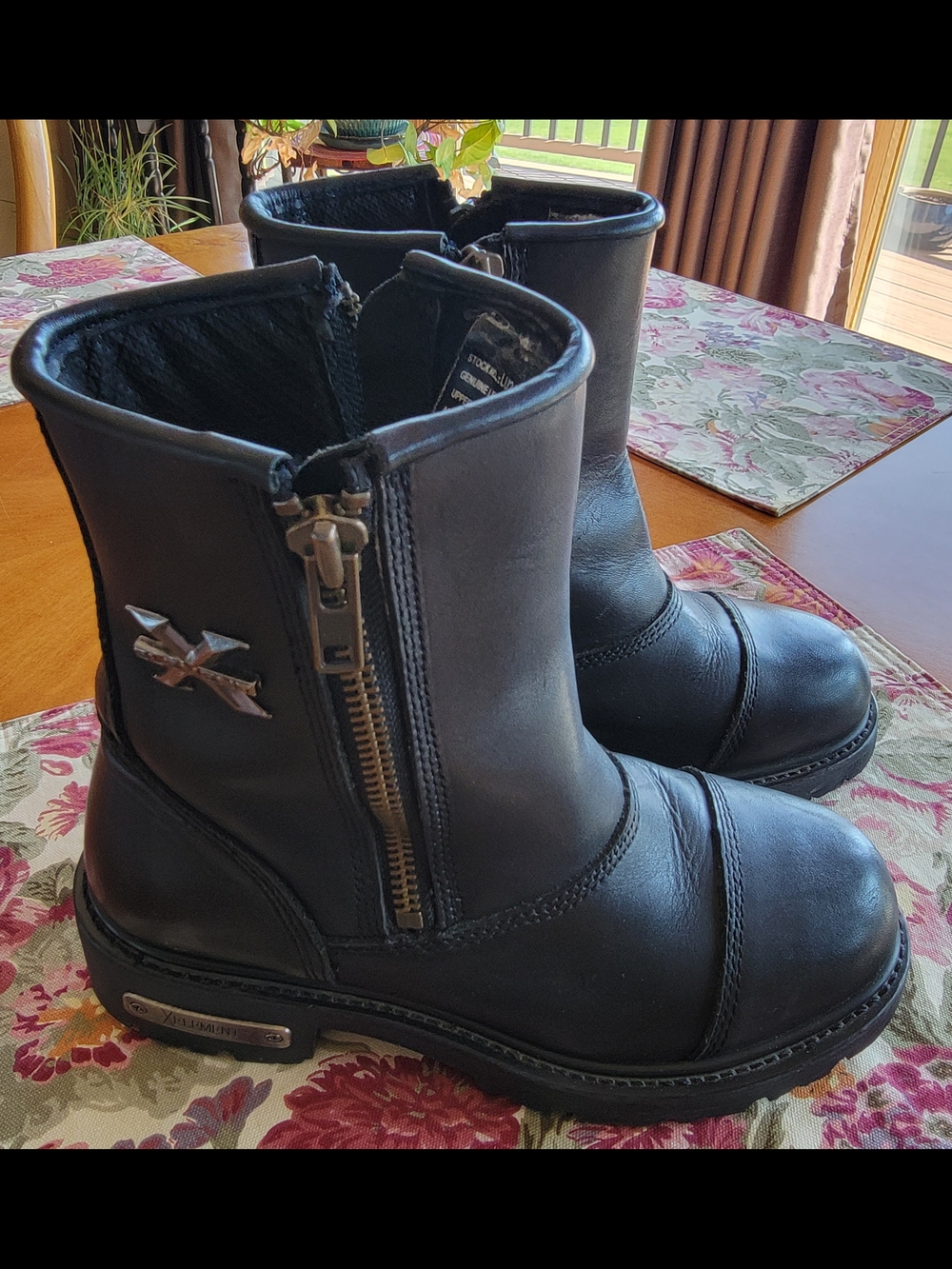 Women's  Motorcycle Boots with Side Zippers